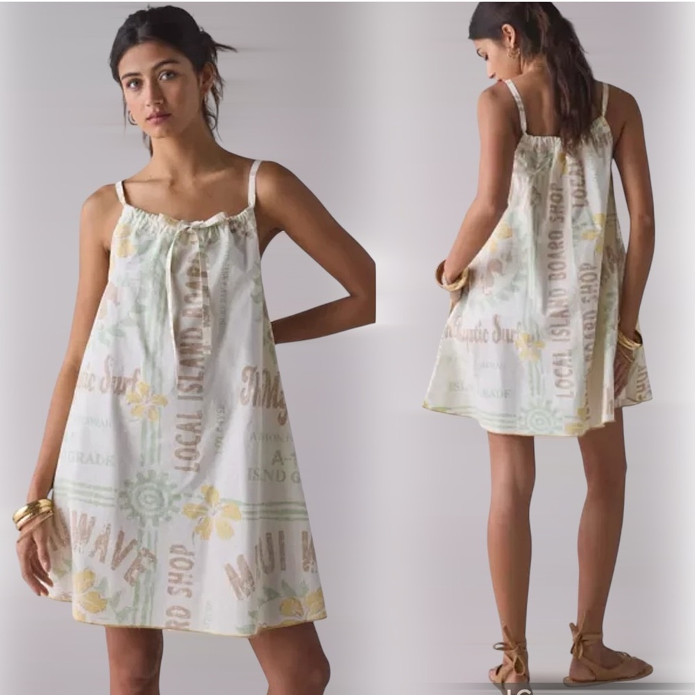 BDG by Urban Outfitters Tie-Front Ruched Strap Trapeze Mini Dress Size Medium